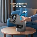 WZATCO Yuva Go Max, Android 13, Fully Automatic, Projector 4k Ultra HD, Native 1080P, Live TV, ARC, WiFi 6 & BT, Screen Mirroring, 11000 Lumens, Portable Room Cinema, Grey gallery image