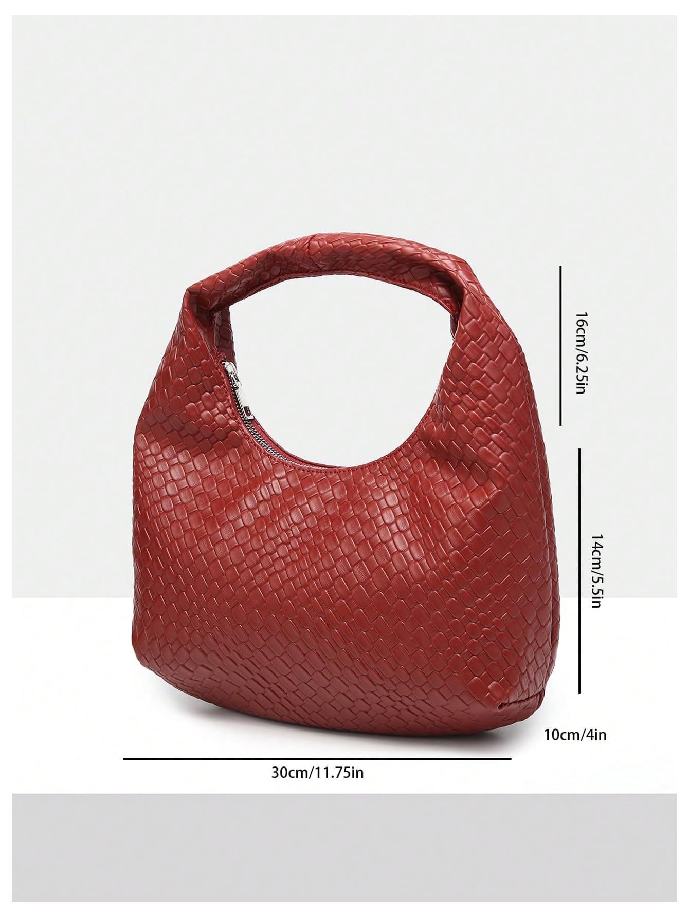 Floerns Women's Vintage Leather Tote Shoulder Handbag Top Handle Hobo Bag Burgundy One-Size