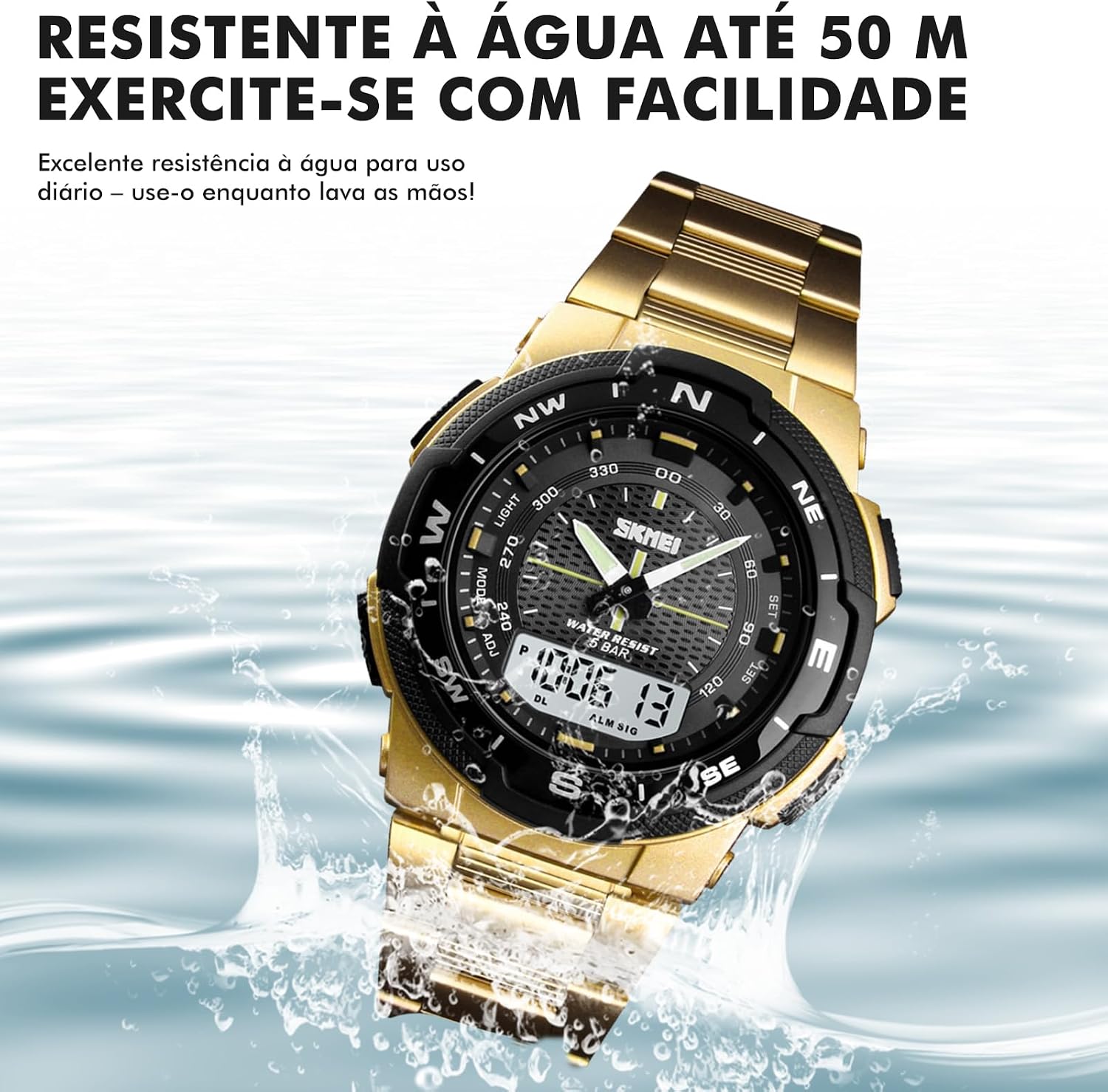 Relógio de pulso masculino de marca 1370, com pulseira de aço inoxidável, mostrador de data, ponteiros luminosos e mecanismo de quartzo Wristwatch Relógio de pulso masculino de marca 1370, com pulseira de aço inoxidável, mostrador de data, ponteiros luminosos e mecanismo de quartzo Wristwatch