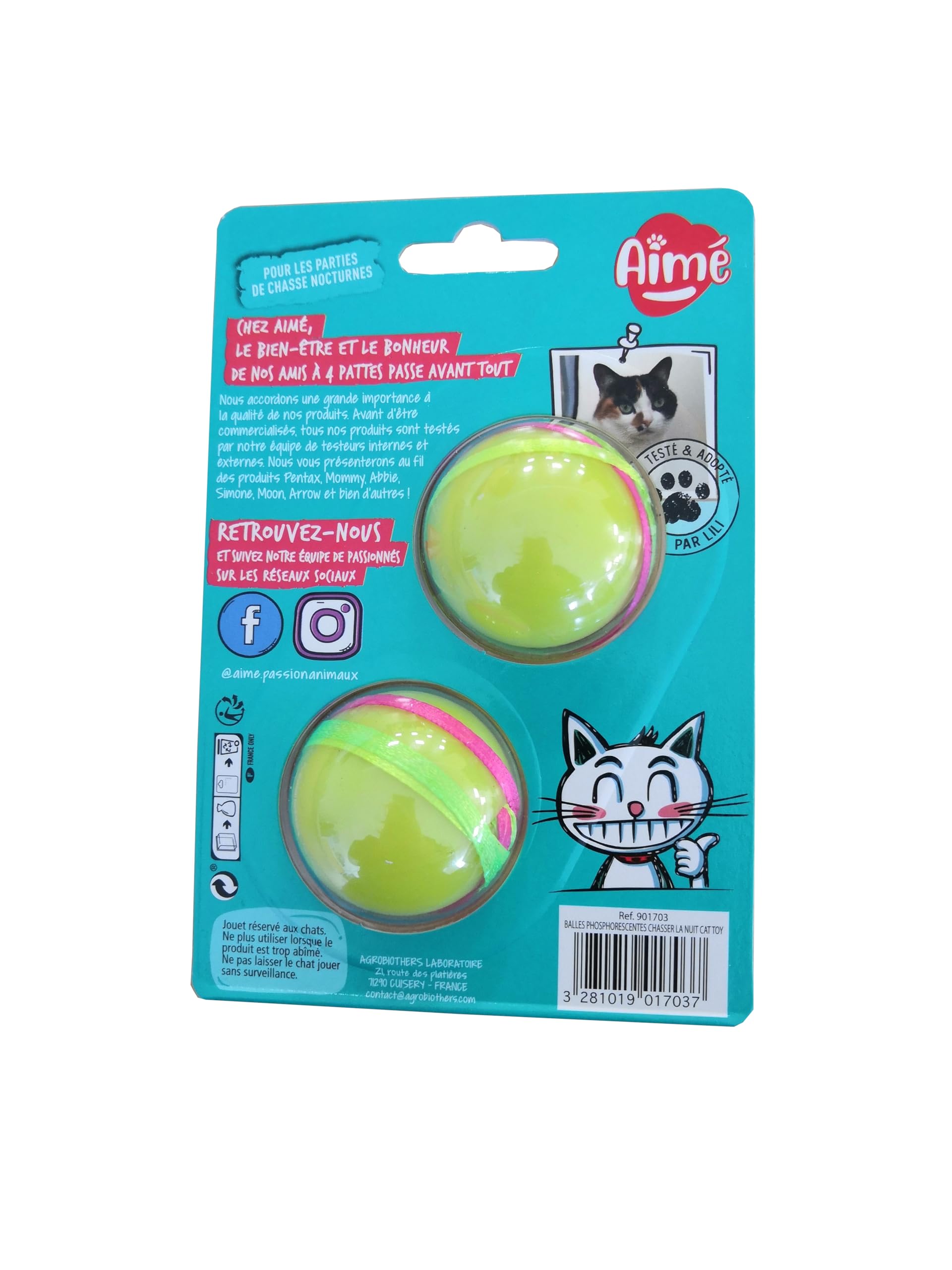 Aime Cat Toy, Glow in the Dark Balls, Luminous Toys, Interactive Toys for Cats