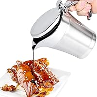 Vista 1 de Salsa térmica de acero inoxidable, 16 onzas, doble aislamiento, con tapa con bisagras, para cena familiar, Acción de Gracias, Halloween, Navidad