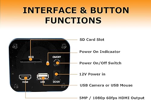 Miniatura 3 de Vision Scientific VDT1080H 1080P 60FPS HDMI+WiFi Color CMOS Auto-Focus C-Mount Microscopio Cámara, 5MP Foto-Captura para imágenes independientes y