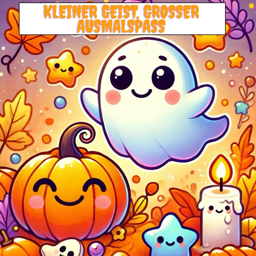 Süße Geister zum Ausmalen: Ausmalbuch für Kinder, liebevolle Halloween- und Alltagsmotive zum Ausmalen, fördert Kreativität, zum Entspannen, malen und Glücklichsein