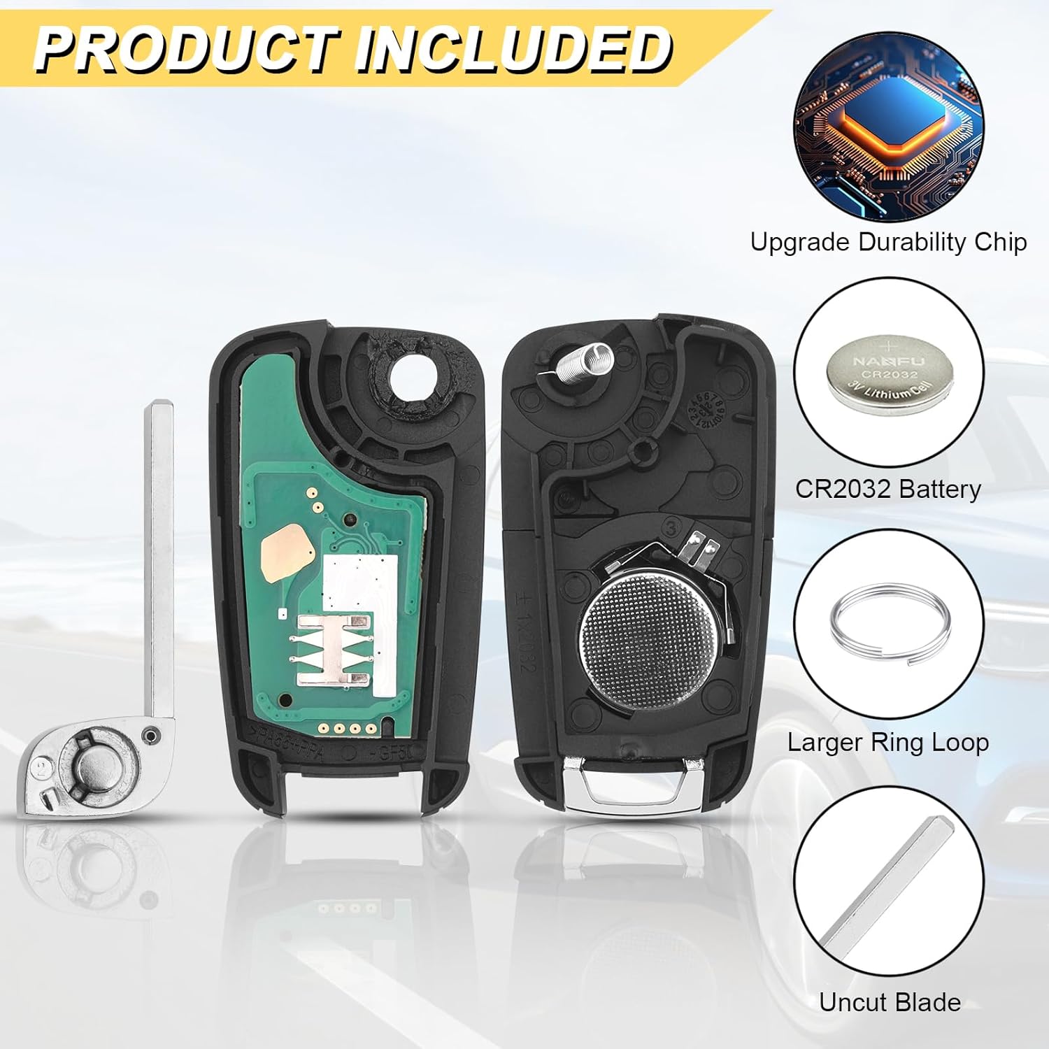 Key Fob Replacement for 2014-2019 Buick Encore/ 10-12 Allure/ 10-16 Lacrosse/ 11-17 Regal/ 12-17 Verano/ 10-19 Chevy Equinox Camaro/ 11-16 Cruze Malibu/ 14-19 Impala/ 12-17 Sonic car Keyless - Image 5