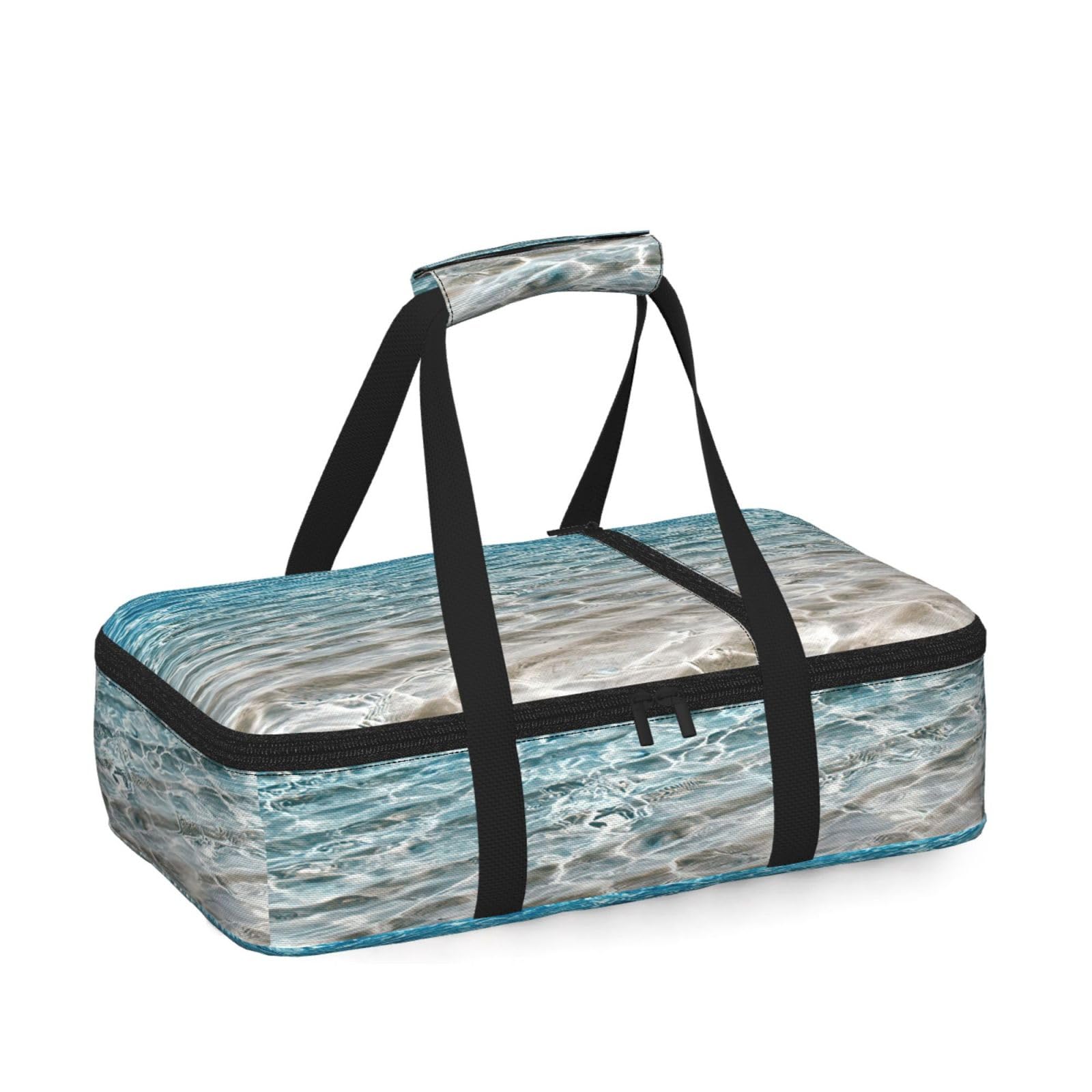 Clear Sea Water Print Insulated Thermal Food Storage Bag Daily Reusable Picnic Tote Lunch Box Home