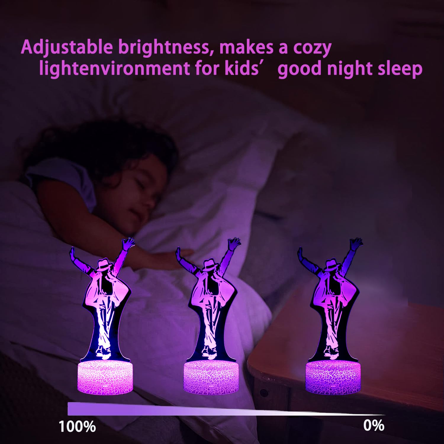Veilleuse LED Illusion 3D Avec Télécommande 16 Couleurs Changeantes Pour Enfants Et Filles