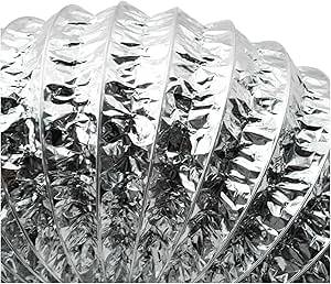 Tubo Flessibile Per Ventilazione 4 Pollici X 8 Piedi - Canalizzazione In Alluminio Per Asciugatrice, Cappa Cucina, HVAC