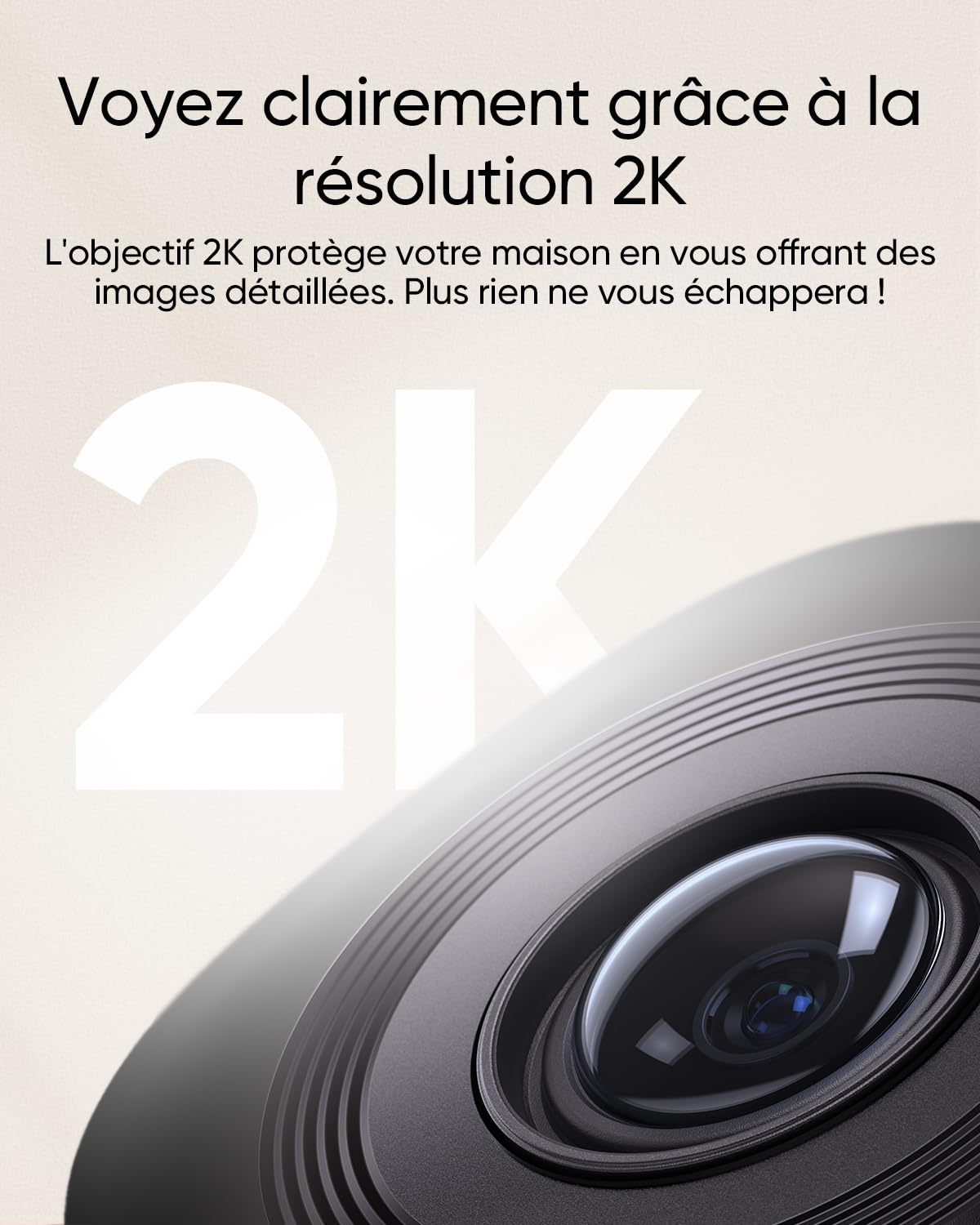 eufy Security Caméra intérieure C220, caméra de Surveillance avec résolution 2K, Rotation 360° et Inclinaison, caméra de Surveillance intérieure Filaire avec Wi-FI, détection des Humains par IA