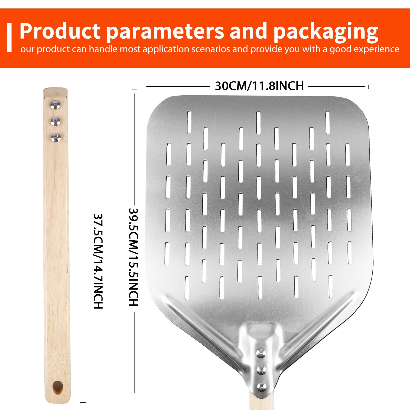 Pala Per Pizza In Acciaio Inox - Grande, Con Manico Pieghevole, Per Forno E Barbecue - Foto 3