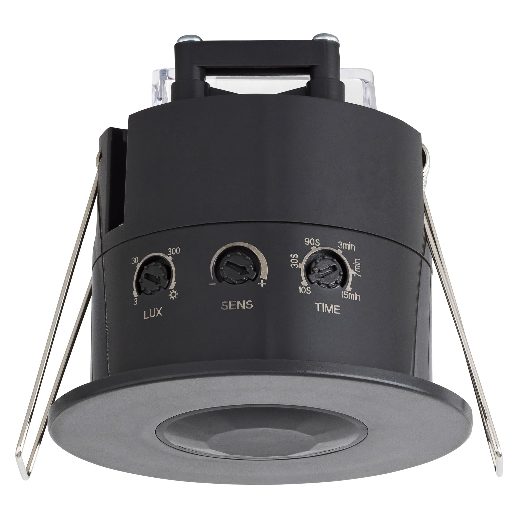 Sebson Anthracite Motion Sensor Outdoor Ip54 - Recessed Ceiling, Led Suitable, Programmable, Presence Detector 6M/360°, Pir Sensor Detects Breathing Movements