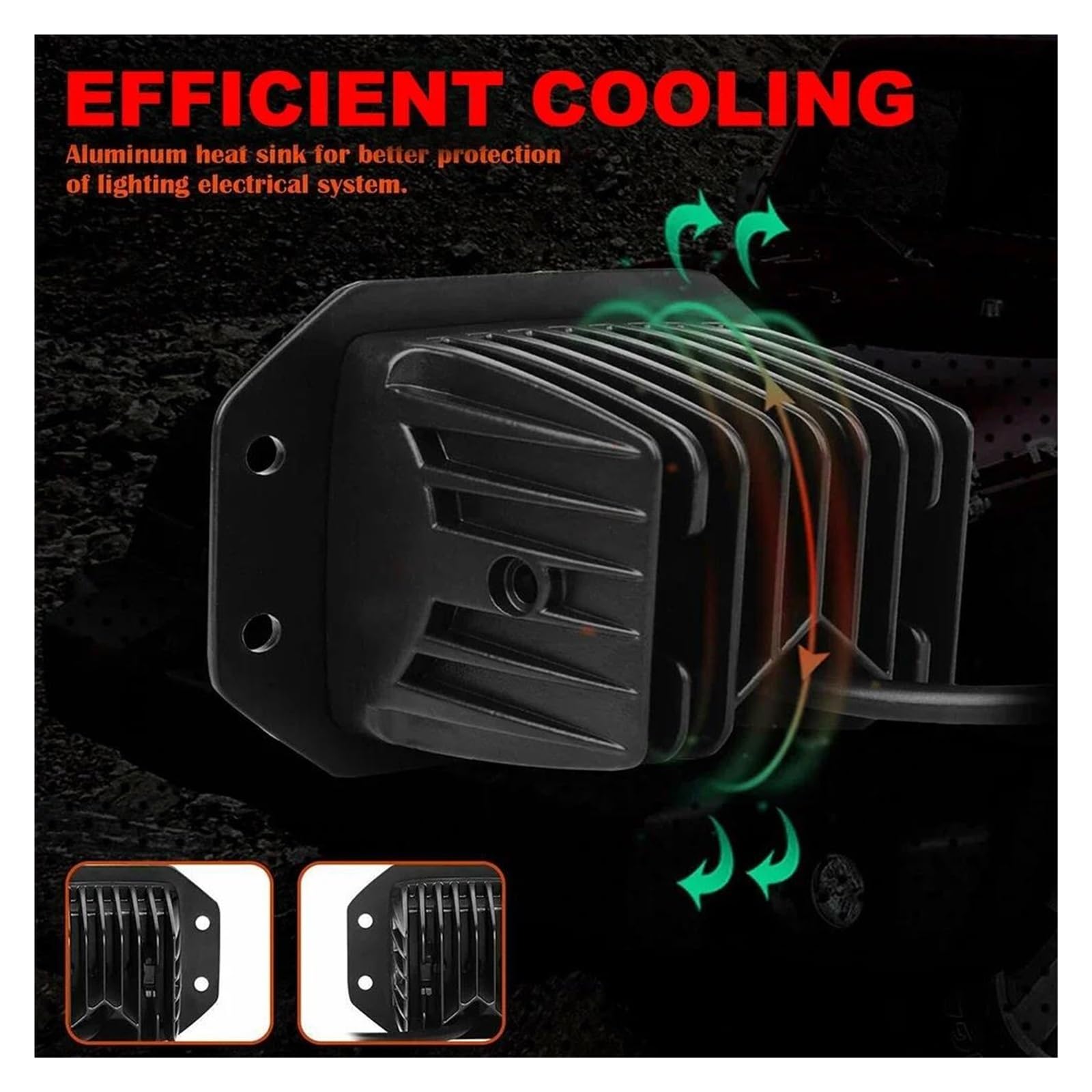 Luces Circulación Diurna Barra Luz LED Obra Montaje Empotrado 2x5 Pulgadas Todoterreno 12V 24V 40W Cápsulas Haz Puntual Para Coche Camión Atv Faro Para Jeep(2 pcs)