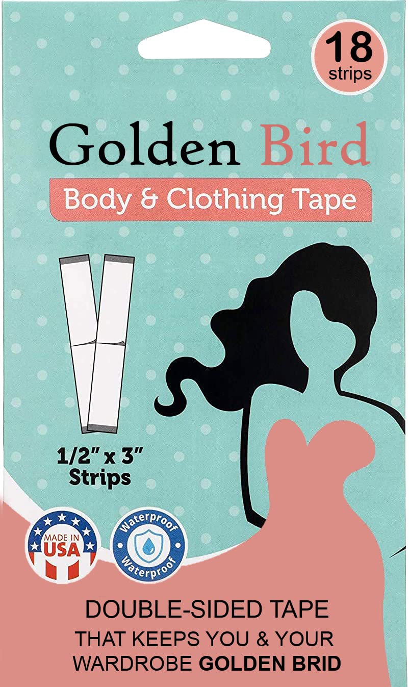 Golden bird Fashion Dressing Tape/Invisible Double-sided Body Tape (Fabric and Skin Friendly) Double Sided Tape for Clothes Dress Bra Skin Bikini all day use | Transparent (Pack Of 18)-image-24