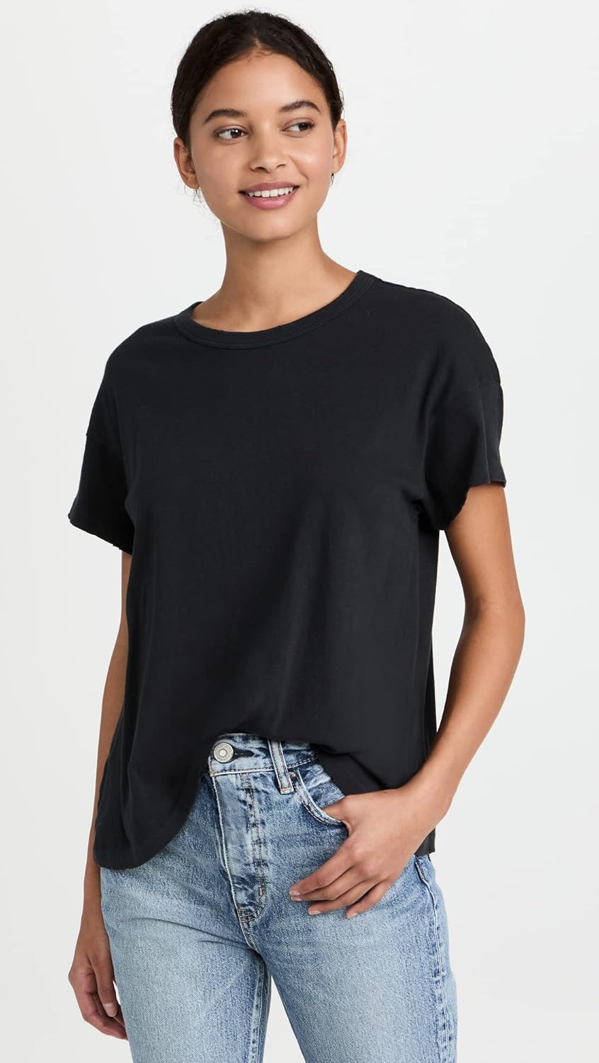 THE GREAT. Women's The Boxy Crew Tee, Almost Black, XS - Image 2