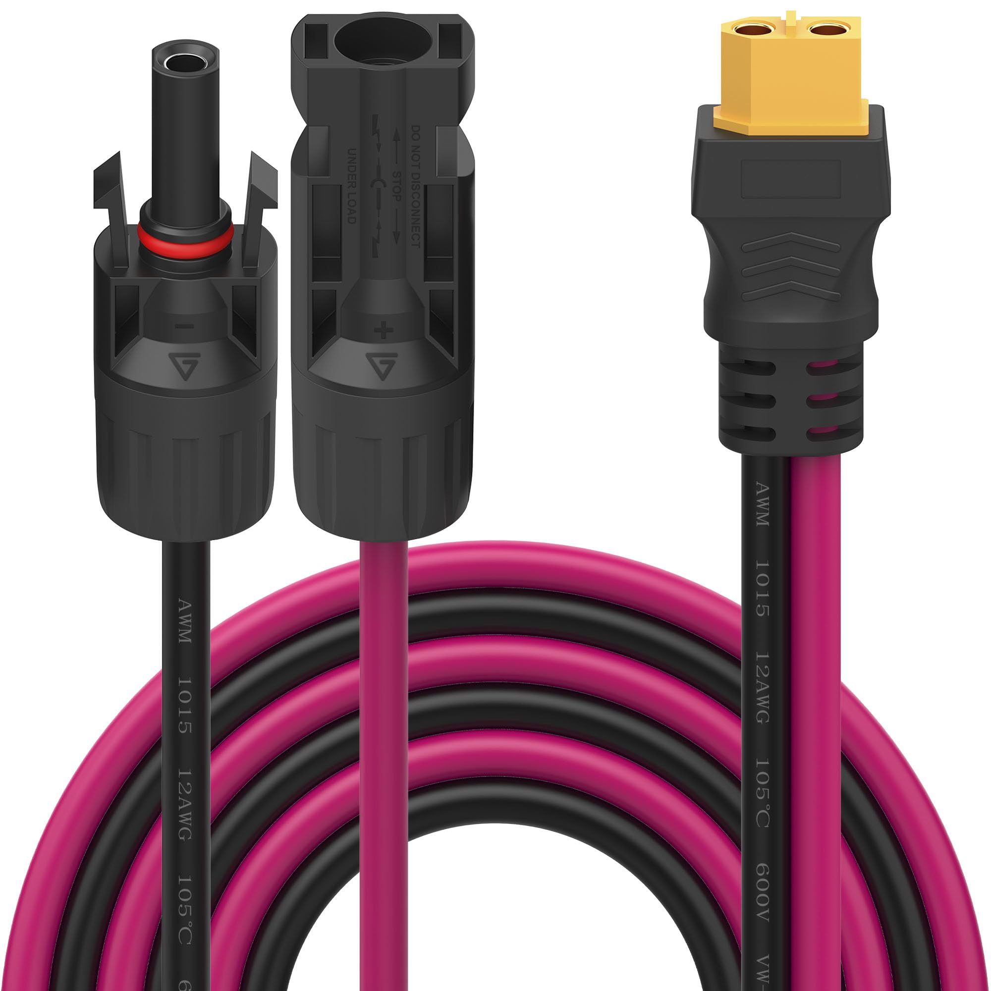 Laisomeke 12AWG mc4 to XT60 Cable, XT60 Extension Cable Solar Panel Connector to XT60 Connector for Portable Power Station (0.5M/1.65FT)