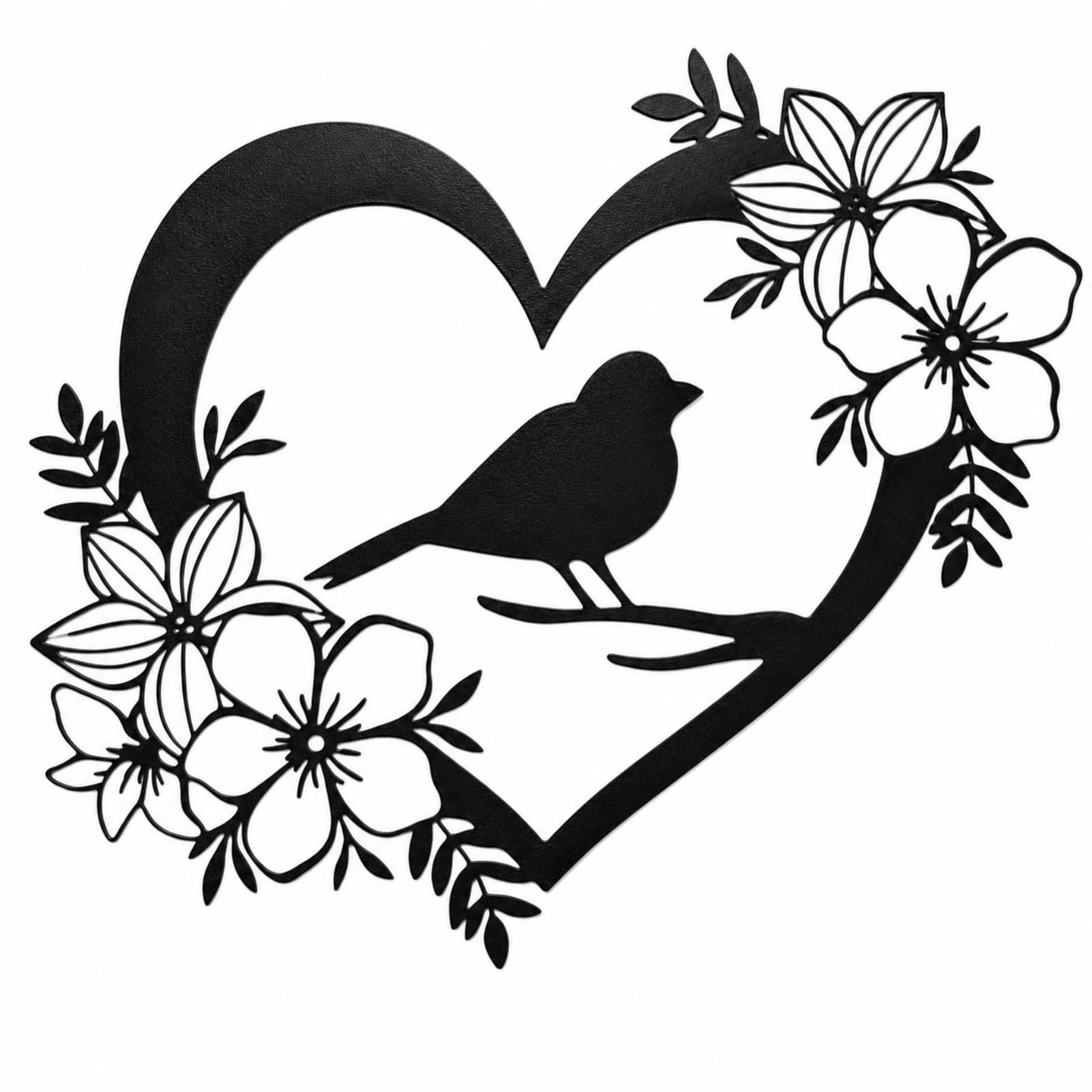 BGJJGT Metal Bird Wall Decor, Black Metal Garden Wall Art Outdoor Birds Ornaments for Fences