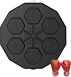 Electronic Music Boxing Machine - Smart Boxing Training Equipment, Rechargeable Punching Machine, Wall Mounted Boxing Target Workout Machine For Home Exercise (Size : Boxing Machine+Adult Gloves)