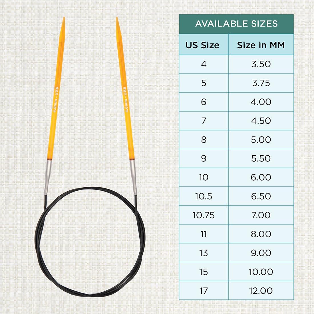 KnitPro Trendz Fixed Circular Needles 47" (120cm) | US Size 6 (4mm)