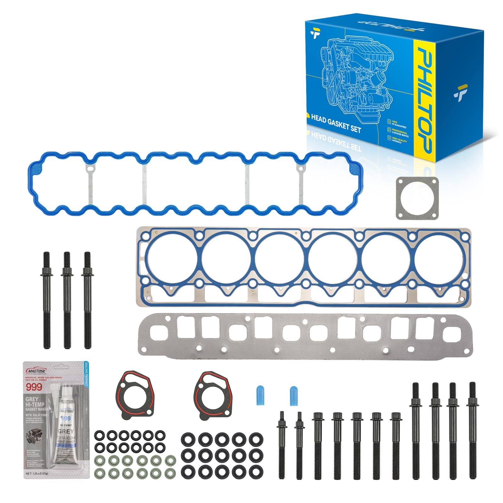 PHILTOP Head Gasket Kit for Jeep Wrangler/Grand Cherokee 1999-2003 4.0L