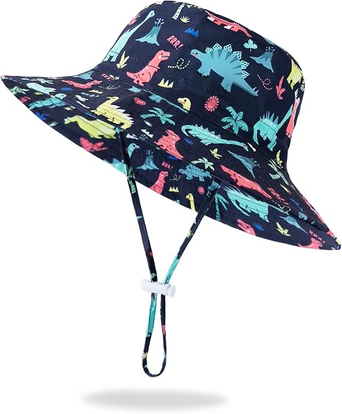 Sombrero de sol para bebé, sombrero de ala ancha, sombreros de playa para niños, protección solar UPF 50+ para niños y niñas - 1