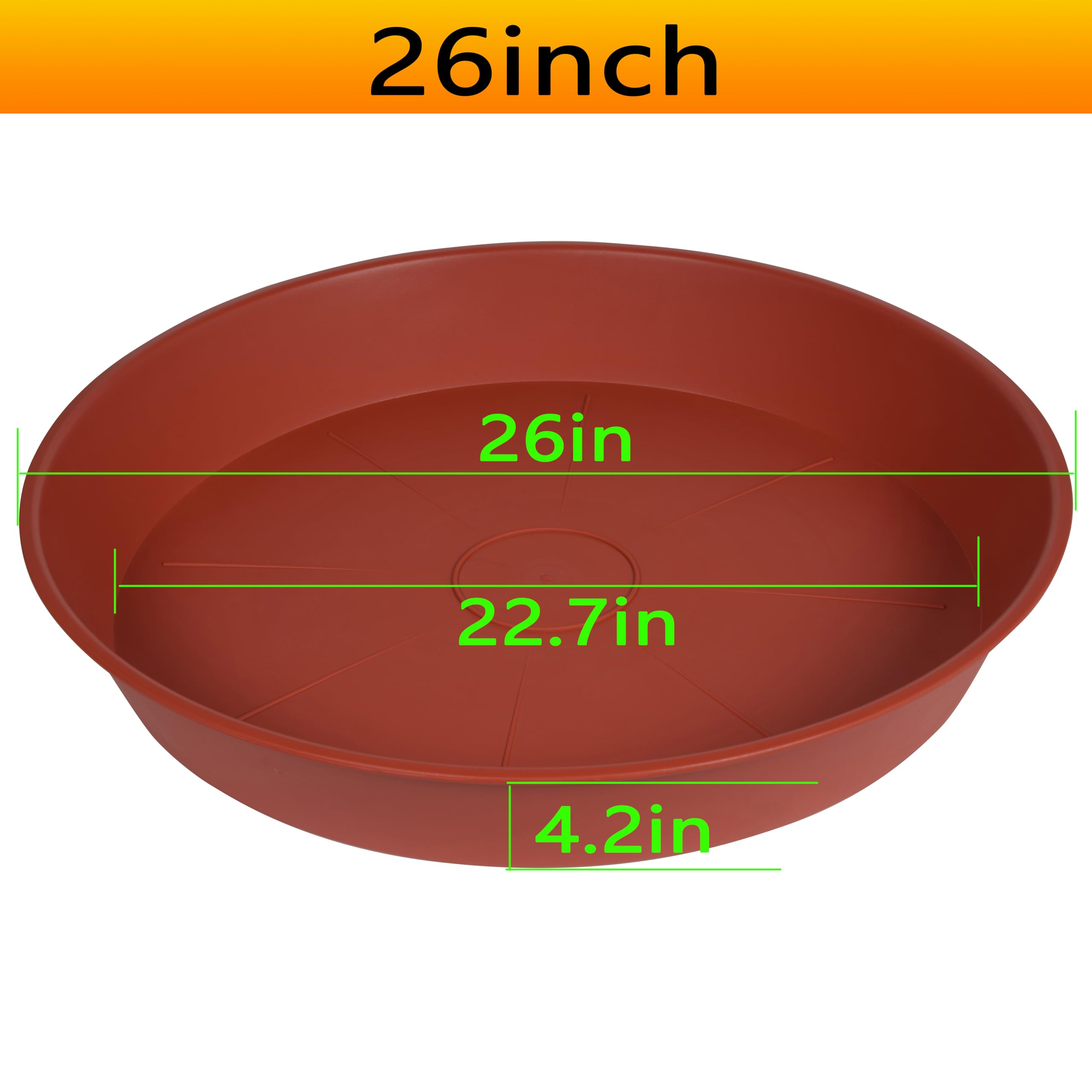 Amazon.com : Bleuhome 2 Pack of Extra Large Plant Saucer 24 26 inch (22.5  inch Base), 4.2" Depth, Plastic Birdbath Bowl for Indoors Outdoor, Deep  Heavy Duty Plant Saucer Dish for Garden (