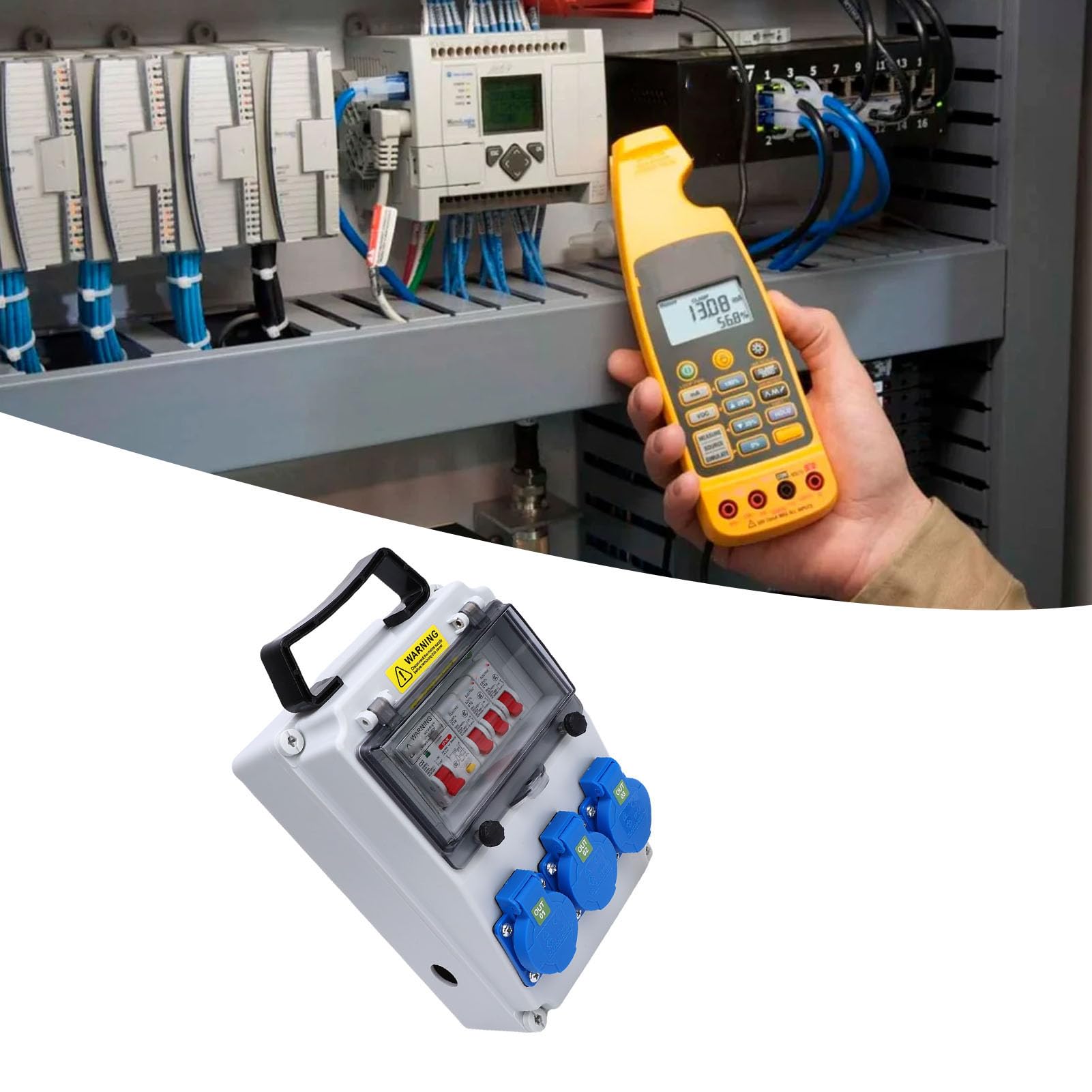 Walfront Caja Eléctrica del Disyuntor a Prueba de Agua para los Emplazamientos de la Construcción de las Fábricas IP44-67 Material Industrial de la PC de la Prueba del Impacto de la Caja