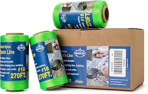 Miniatura 26 de HONGDA Cuerda de Nylon Trenzado, #18 x 540 pies Cuerda de Línea de Albañil, Cordel de Nylon para Trabajos de Mampostería, Línea de Trote, Línea