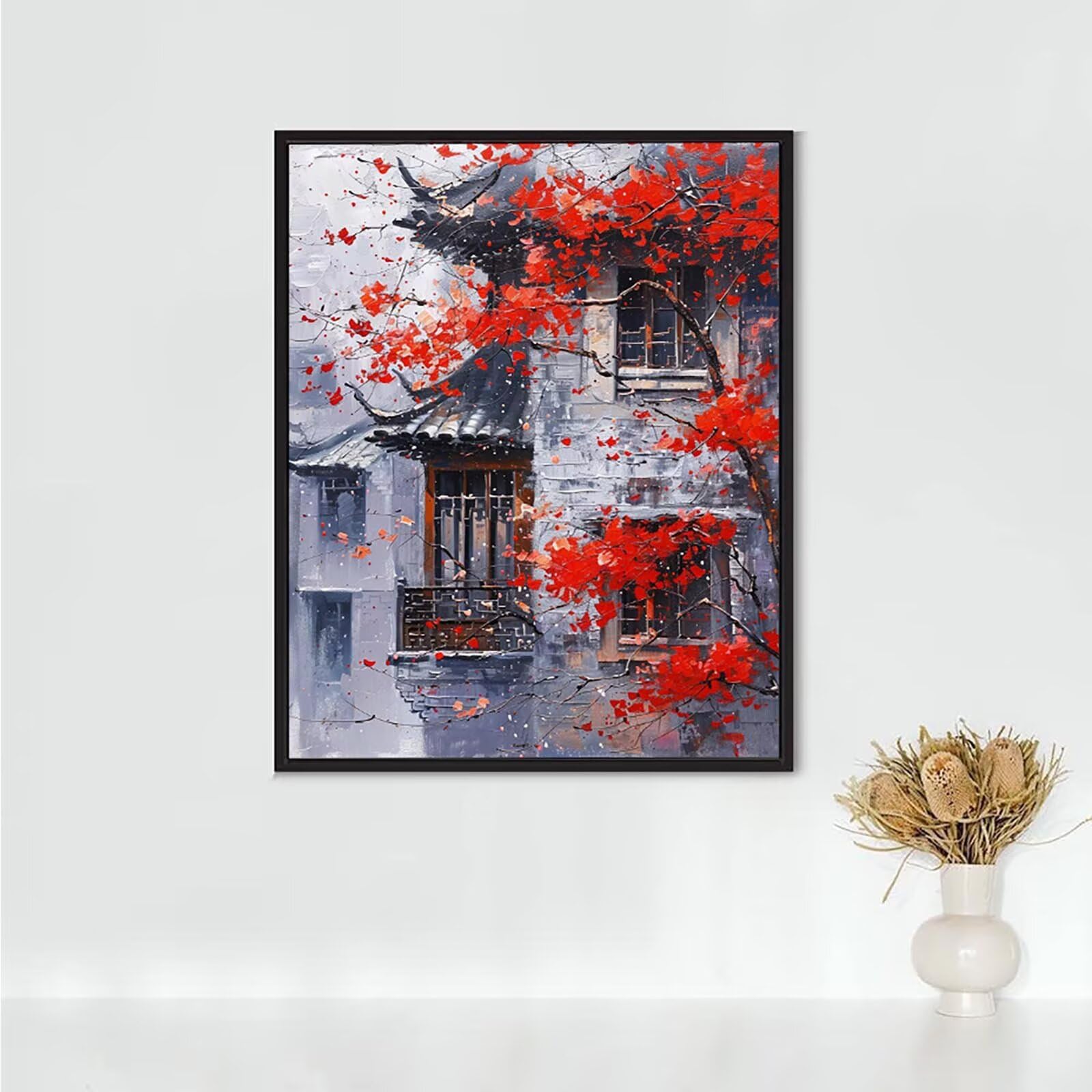 Diamond Painting Architettura, Diamond Painting Erwachsene Casa Bastelset, DIY Diamant Malerei Runder Vollbohrer Diamanten Kinder Malerei Stickerei Kreuzstich Dekoration, Geschenk 90x120 cm PJY9 8-8