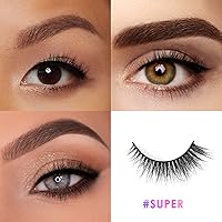 Vista 6 de Pestañas naturales de 0.59 pulgadas, pestañas de visón real 3D, 3 pares de pestañas postizas cortas y finas, pestañas de aspecto natural hechas a