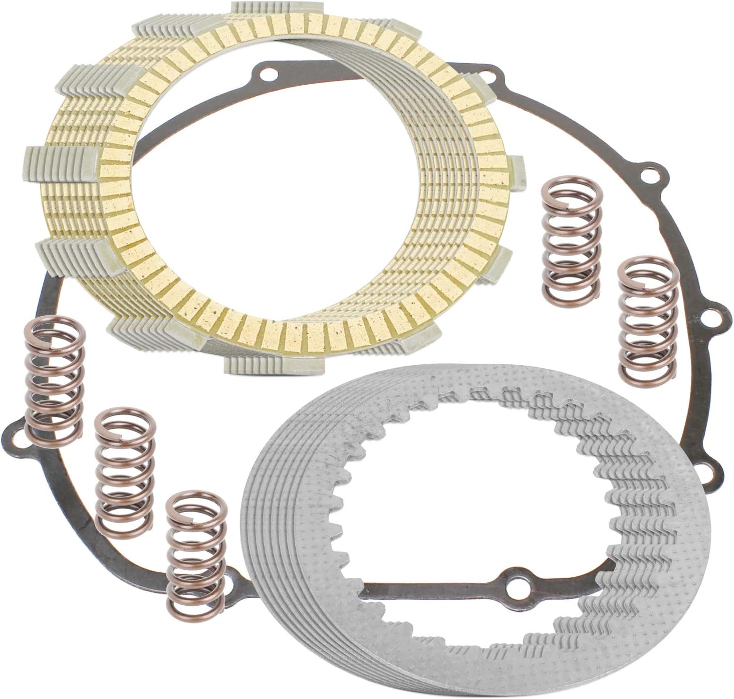 Caltric Clutch Friction Plates And Kit Compatible with Kawasaki Kz1000P Police 1000 1996-2005