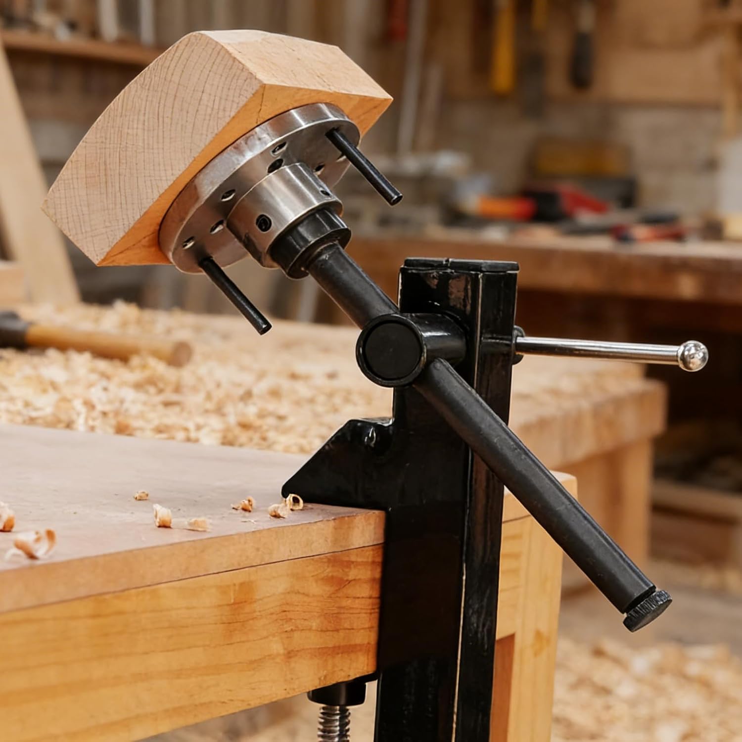 CV-3 Carving Vise with 4" Faceplate, Carving Vice for Woodworking,Carving Tools.