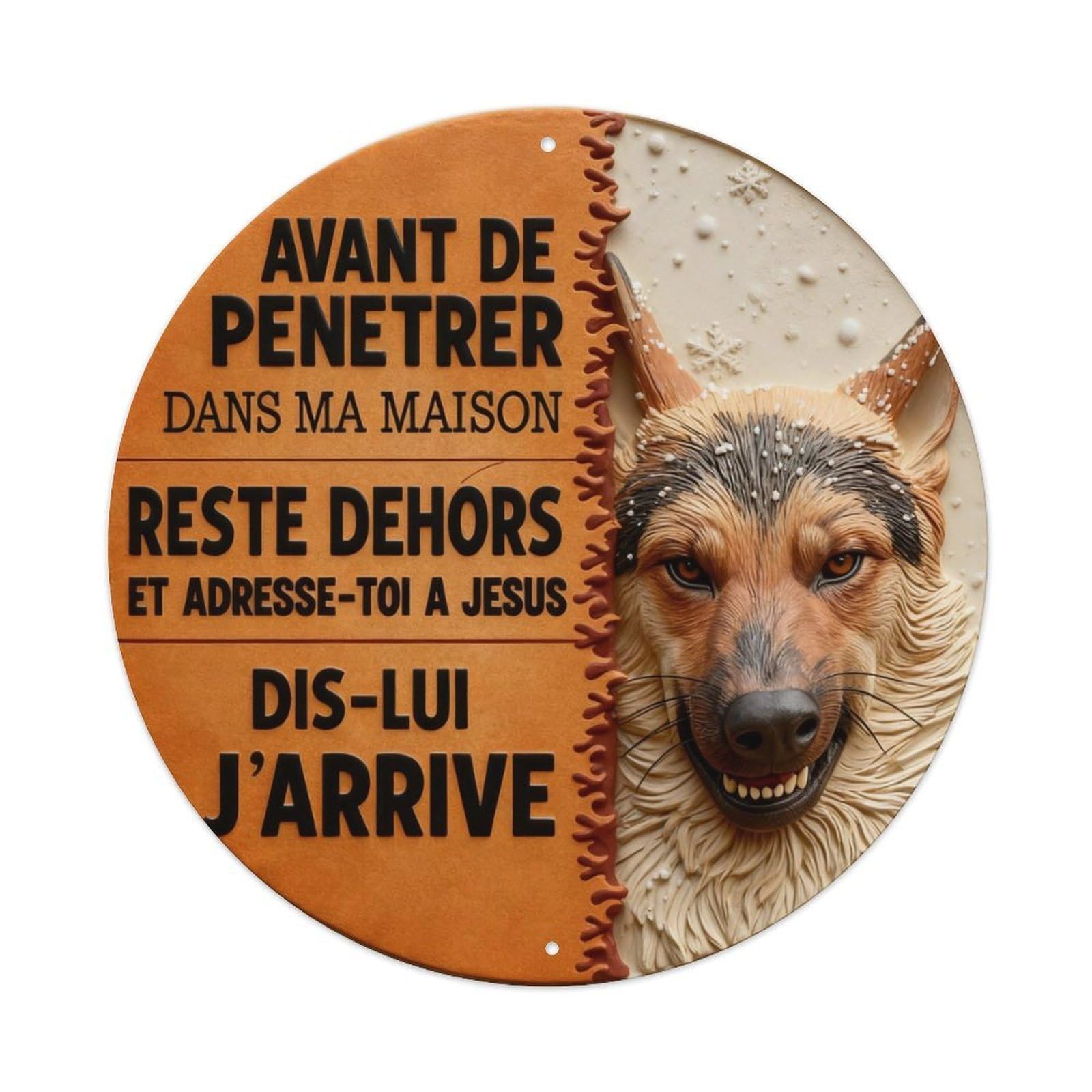 Zlatcbu Vintage German Shepherd Warning Sign Pattern Metal Tin Sign Retro Wall Art Poster, Decor For Home Living Room Bar Cafe Garage, 8X8 Inch