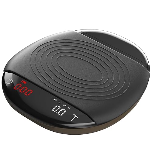 Mini báscula de café con temporizador, báscula digital de espresso de 4.4 lbs0.00 oz, precisión para verter sobre café, recargable hasta 0.00 oz de