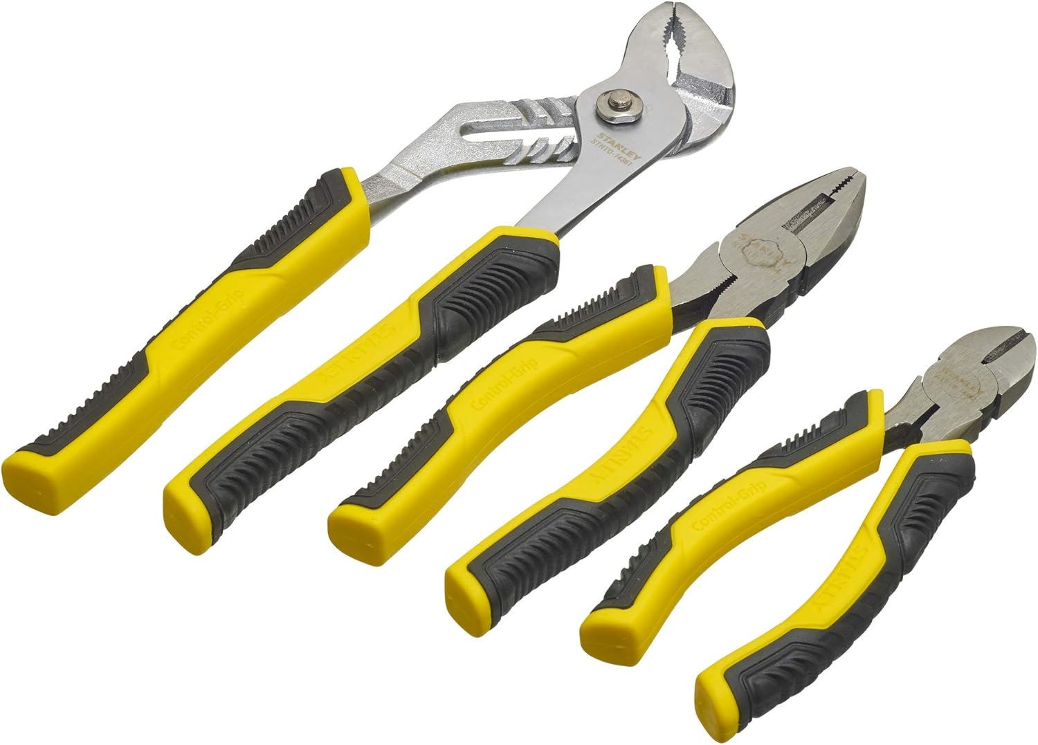 Stanley STHT0-74471 Plier Set "Control-Grip" (3 piece), Black/Yellow