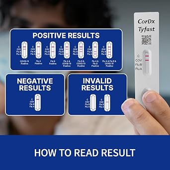 CorDx At Home Flu A/B and COVID-19 Test Kit (2 Pack) and 184 Piece First Aid Kit Bundle, 3-in-1 Rapid Antigen Test with Results in 10 Minutes, Portable Emergency Kit for Home, Travel and Car