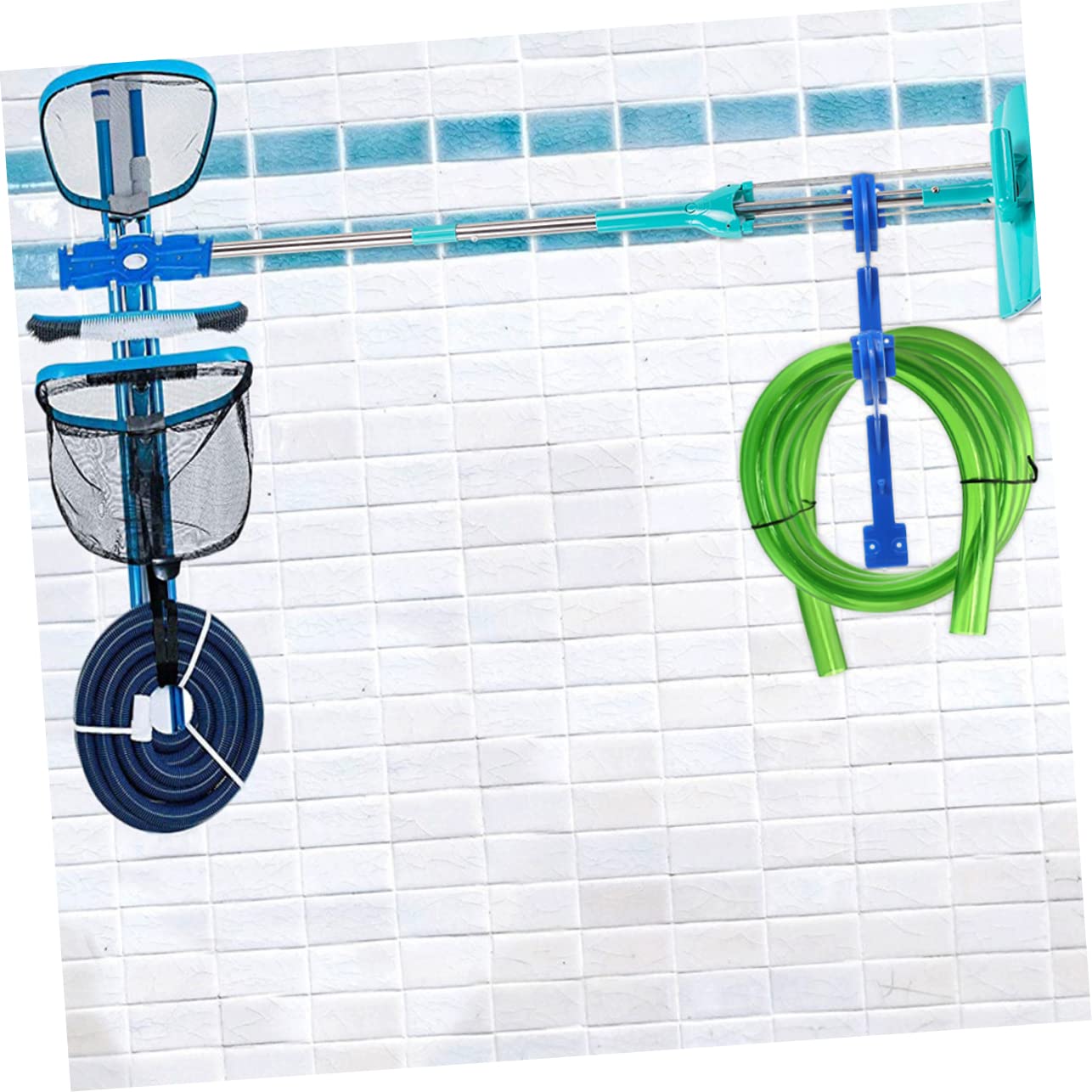 BESPORTBLE 1 Juego Estante de Almacenamiento de la Piscina Piscinas Infantiles para Exterior Accesorios para Piscinas Limpieza de estanques Soporte de Piscina Largo alberca Piscina de Arena