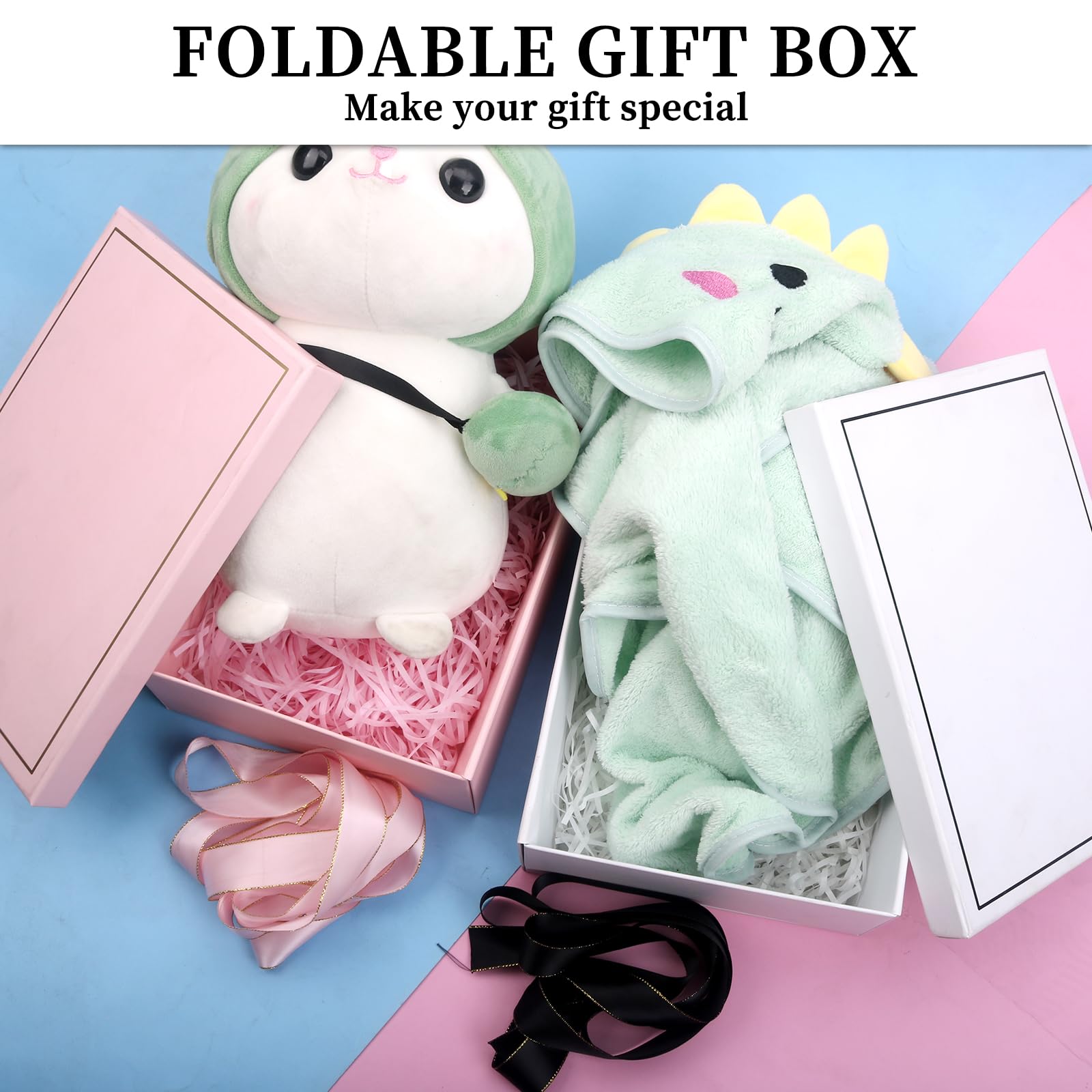 Rosa Karierte Geschenkbox Mit Schleife & Grußkarte – Fertig Zum Befüllen Für Jeden Anlass