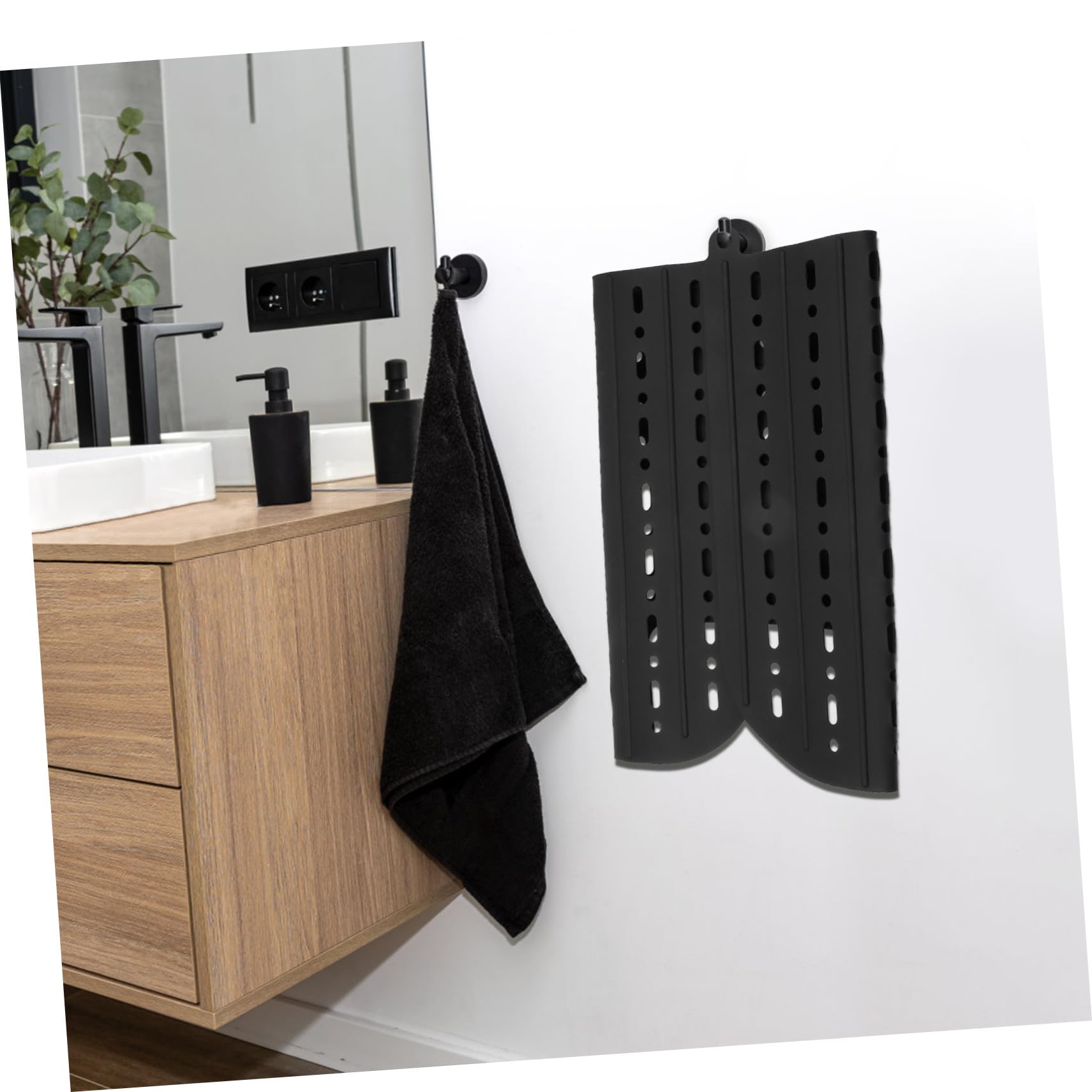 Alfombrilla de Silicona para Fregadero Plegable Negra 55x43cm