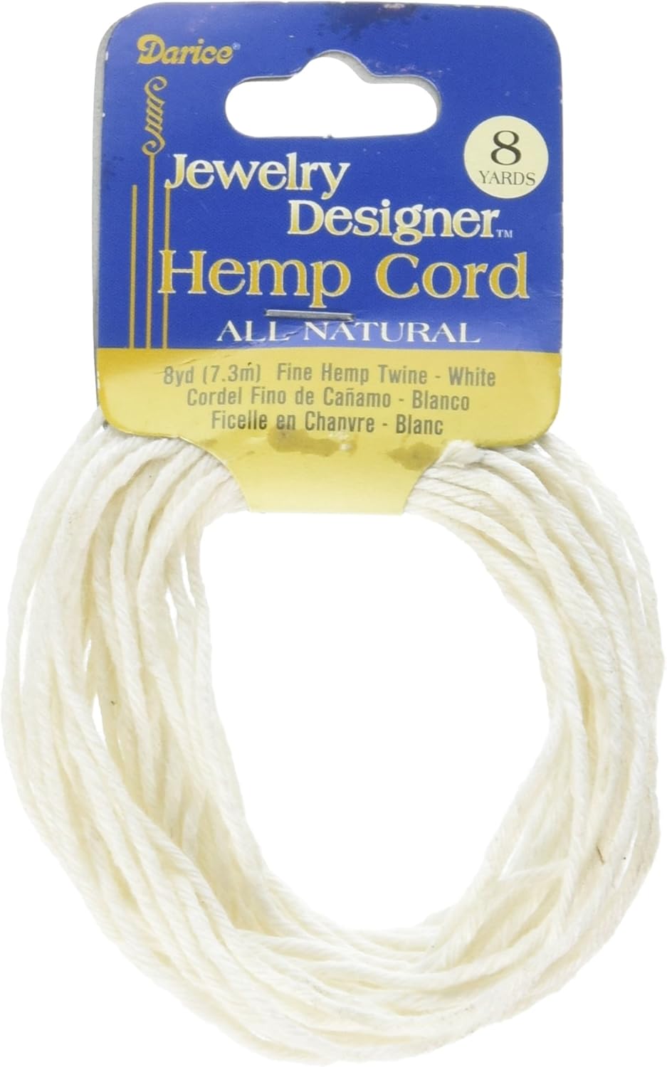 Darice 8 Tons Fine Hemp Cord, White