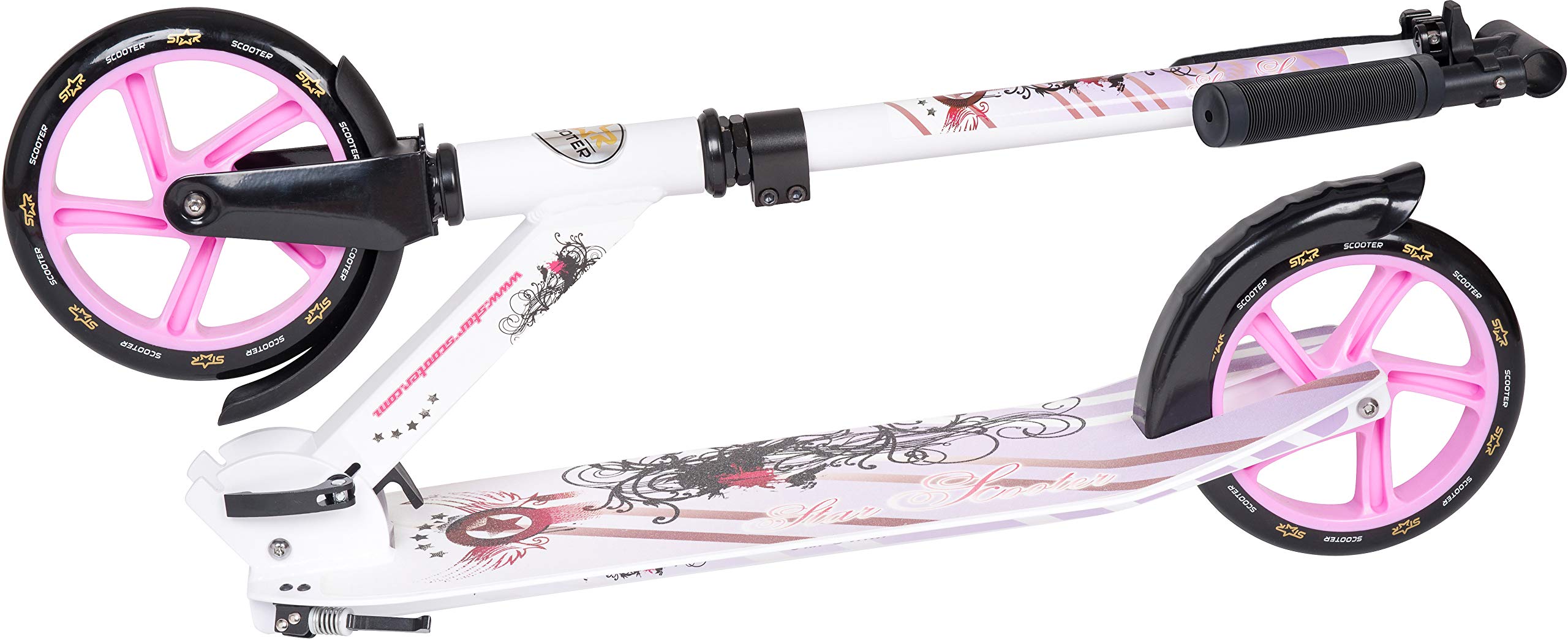 STAR SCOOTER Monopattino per Bambini de 8-16 Anni e Adulti | City Scooter 2 Ruote 205mm o 230mm Pieghevole con Manubrio Regolabile | predellino XXL, Sospensione