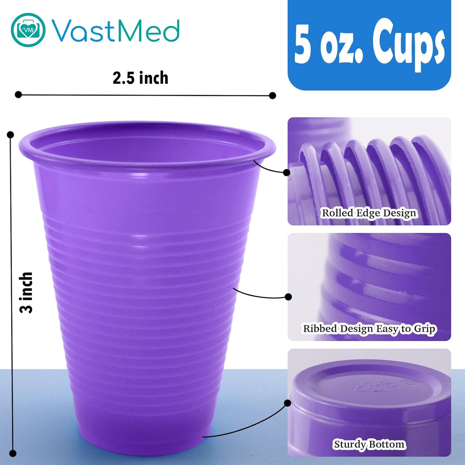1000 Cups Dental Grade 5 Oz Disposable Plastic Cups Sturdy and Durable Disposable Unisex Dental Cups for Drinking