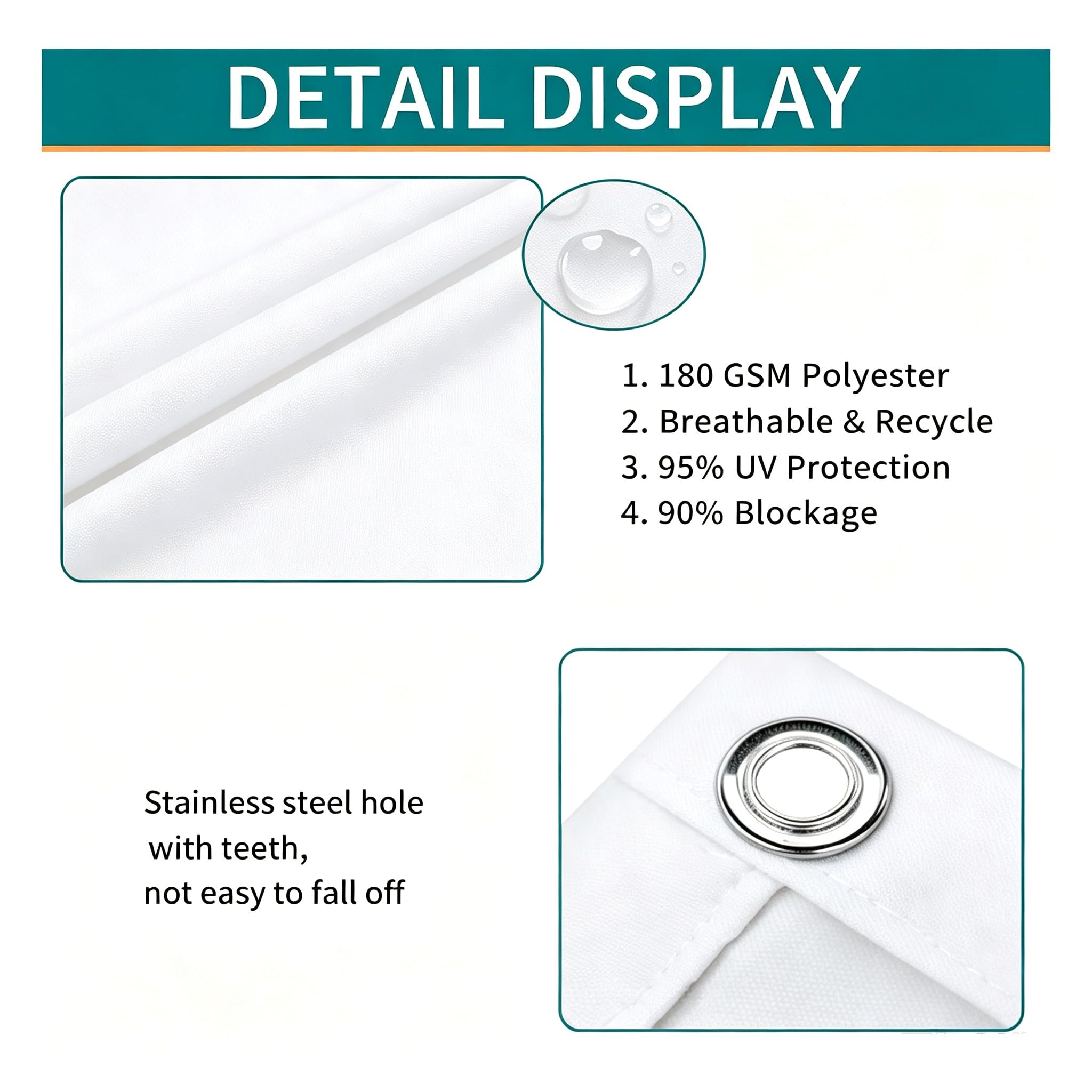 Malla de privacidad para cercas - 3.5x3M/350x300CM Blanco - Imalla Resistente privacidad, Barrera de Malla Exteriores, barandilla de Seguridad Balcones y terrazas, Bridas para Cables