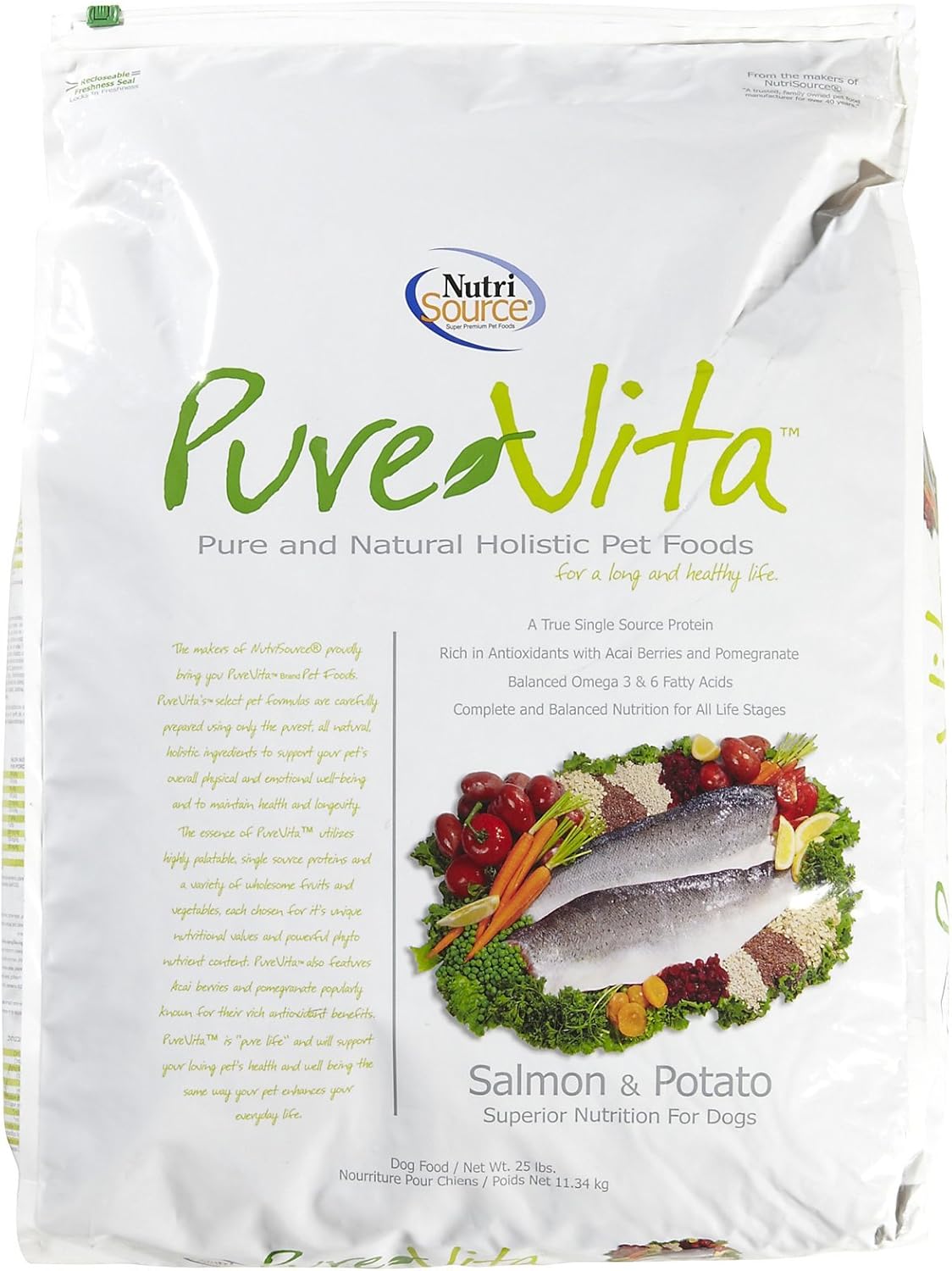 Tuffy'S Pet Food 131637 Tuffy Pure Vita Salmon And Potato Food For Dogs, 25-Pound