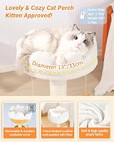 Happi N Pets 56 cm Felhő Alakú Macska Kaparófa - Kényelmes Fekhellyel, Természetes Szizál Kötéllel, Függő Játékokkal, Stabil Szerkezettel Ki 4