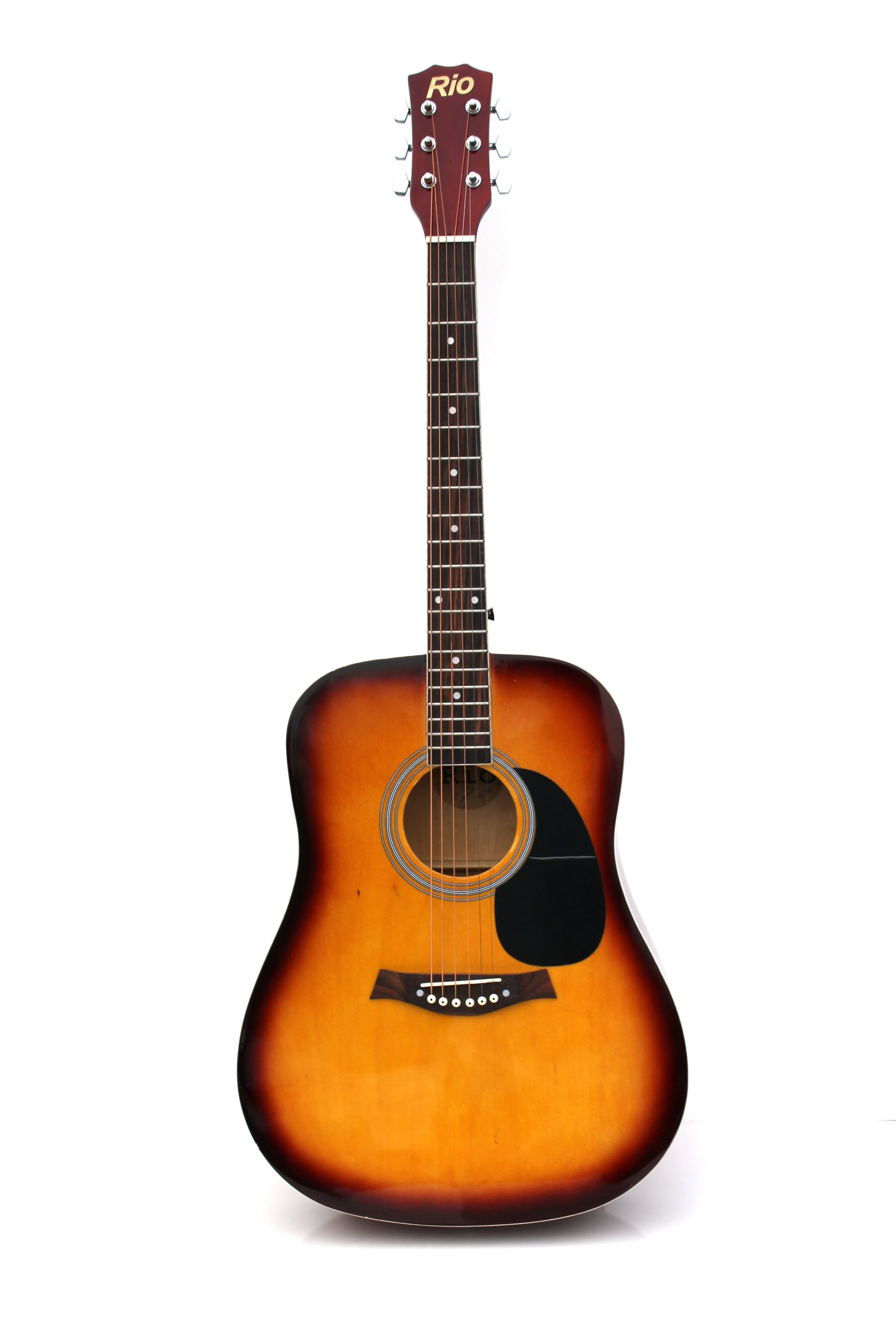 RayGar Guitare acoustique 4/4 Sunburst avec cordes en acier 104 cm