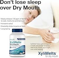 Vista 4 de Oracoat XyliMelts - Discos hidratantes para la boca seca, sin azúcar con xilitol, 230 unidades, sabor ligeramente dulce, alivio de 8 horas