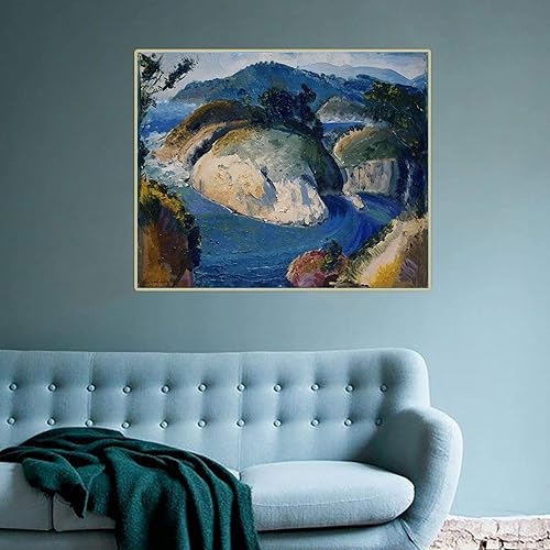 Impresiones en lienzo George Bellows "California Headlands" lienzo arte de la pared sala de estar decoración del hogar imagen 50x55cm sin marco