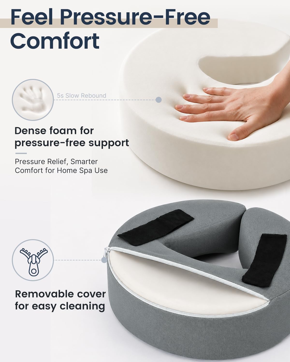 Massage Headrest for Bed with Arm Rest & Chest Cushion for Home Relax Spa