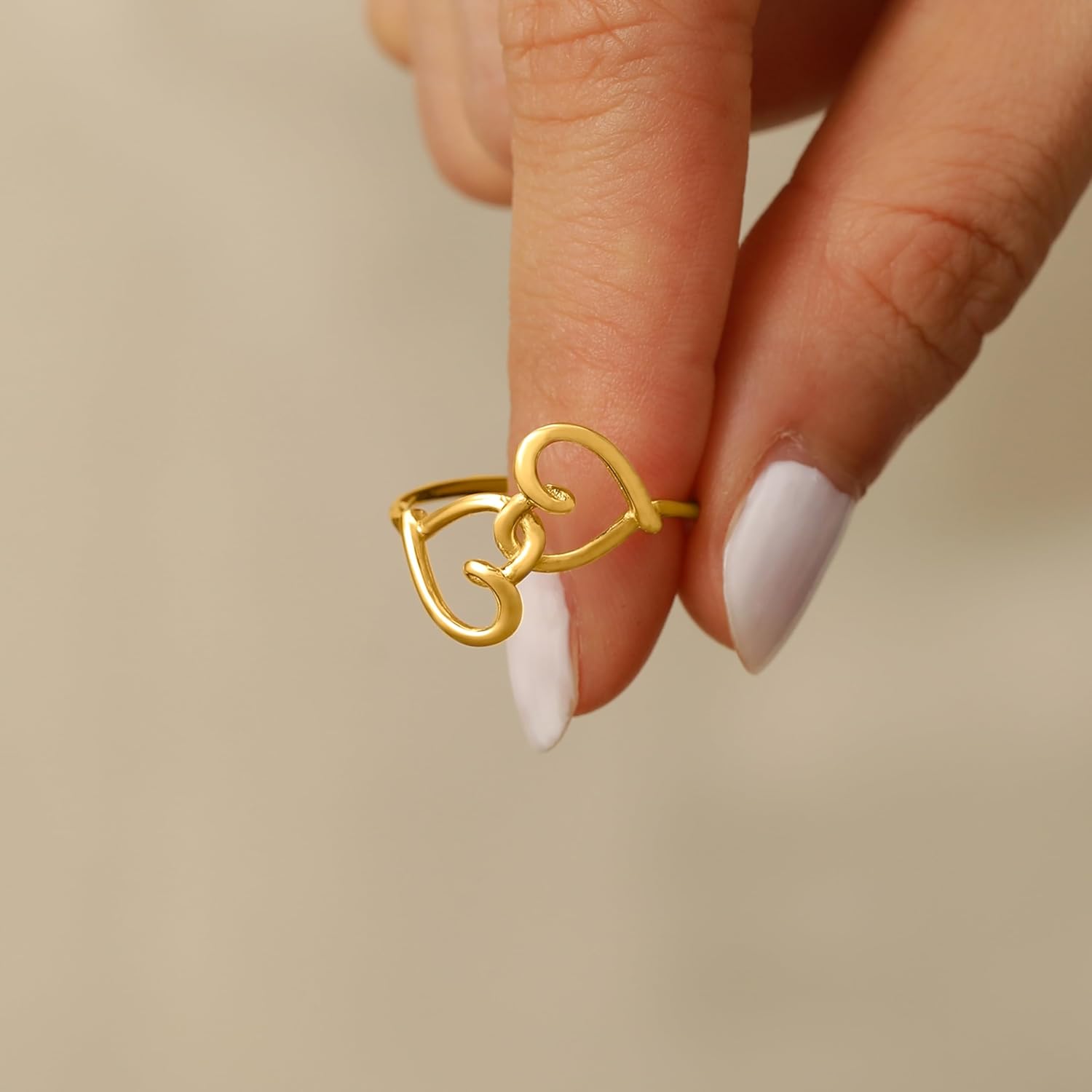 Heart Rings for Women 925 Sterling Silver 14K Gold Plated Cute Dainty Love Knot Rings Mother Daughter Friendship Ring Eternity Engagement Wedding Band Promise Ring for Her Valentines Jewelry Gifts - Image 5