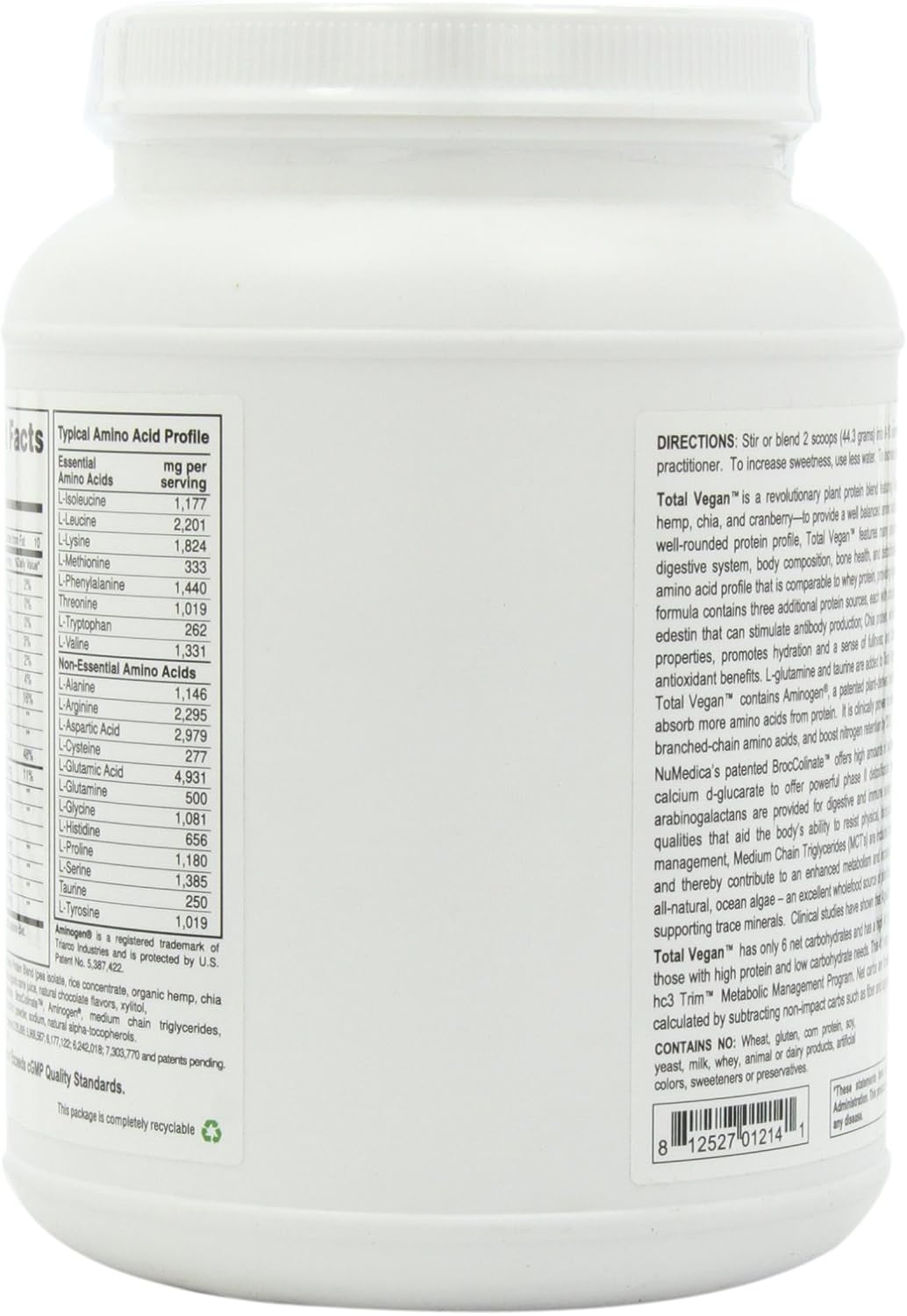 NuMedica - Total Vegan Chocolate Delight 21.86 Ounce - 14 Servings