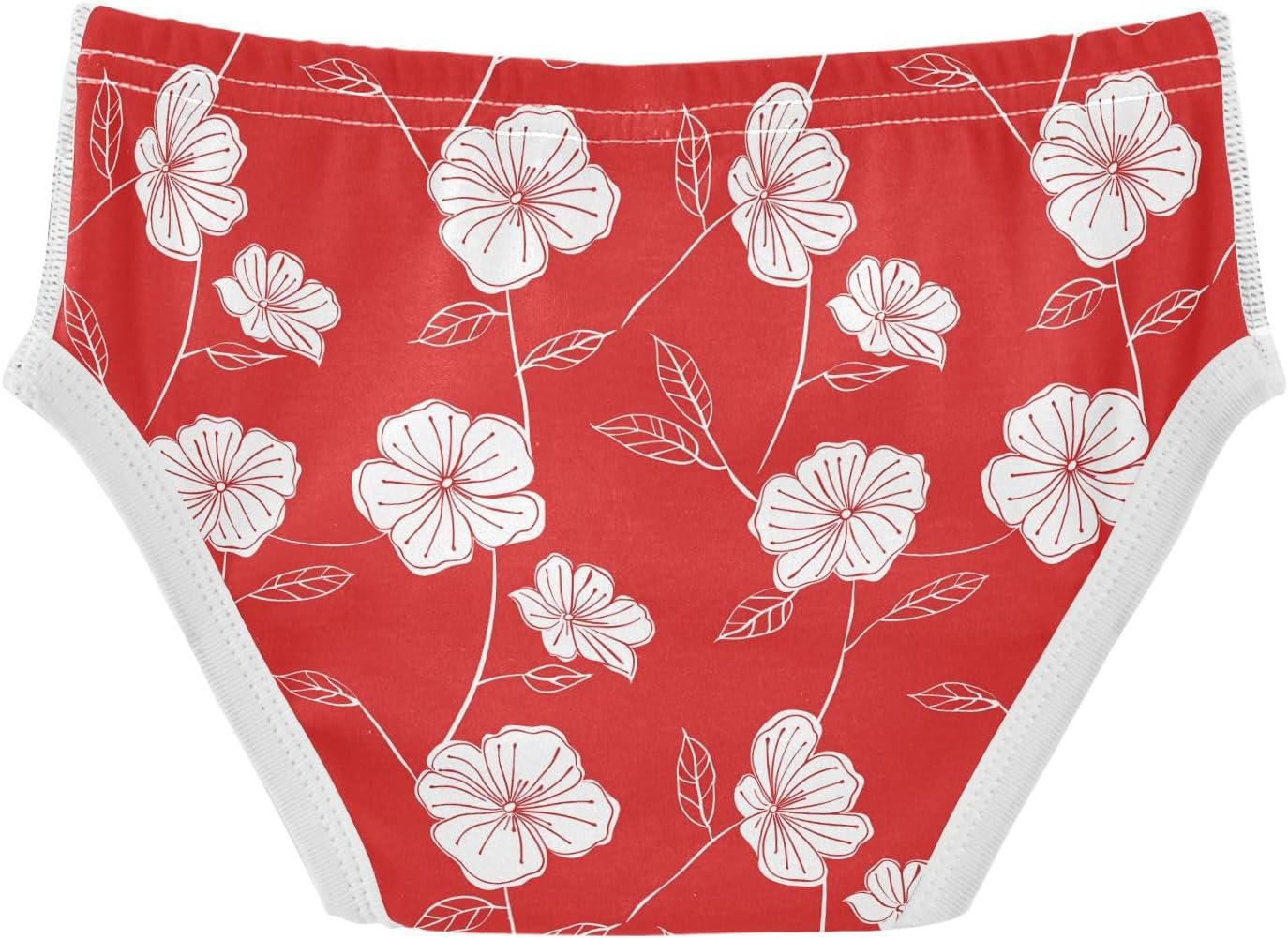 visesunny Boys Training Underwear Simple Red Floral Breathe Cotton Potty Briefs Size 2T-8Y for Toddler